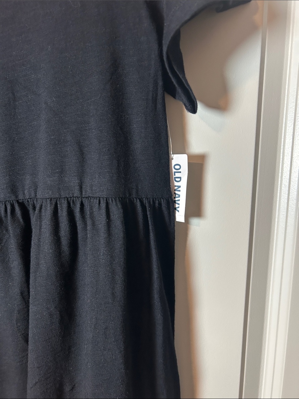 Old Navy Black Short-Sleeve Tiered Womens Dress - Picture 2 of 4